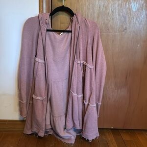 Medium free people zip up with hood